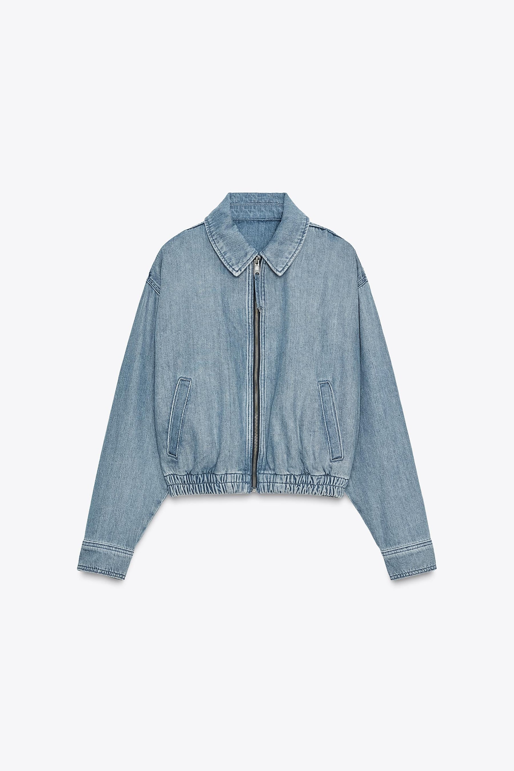 ZW COLLECTION DENIM BOMBER JACKET - Image 5
