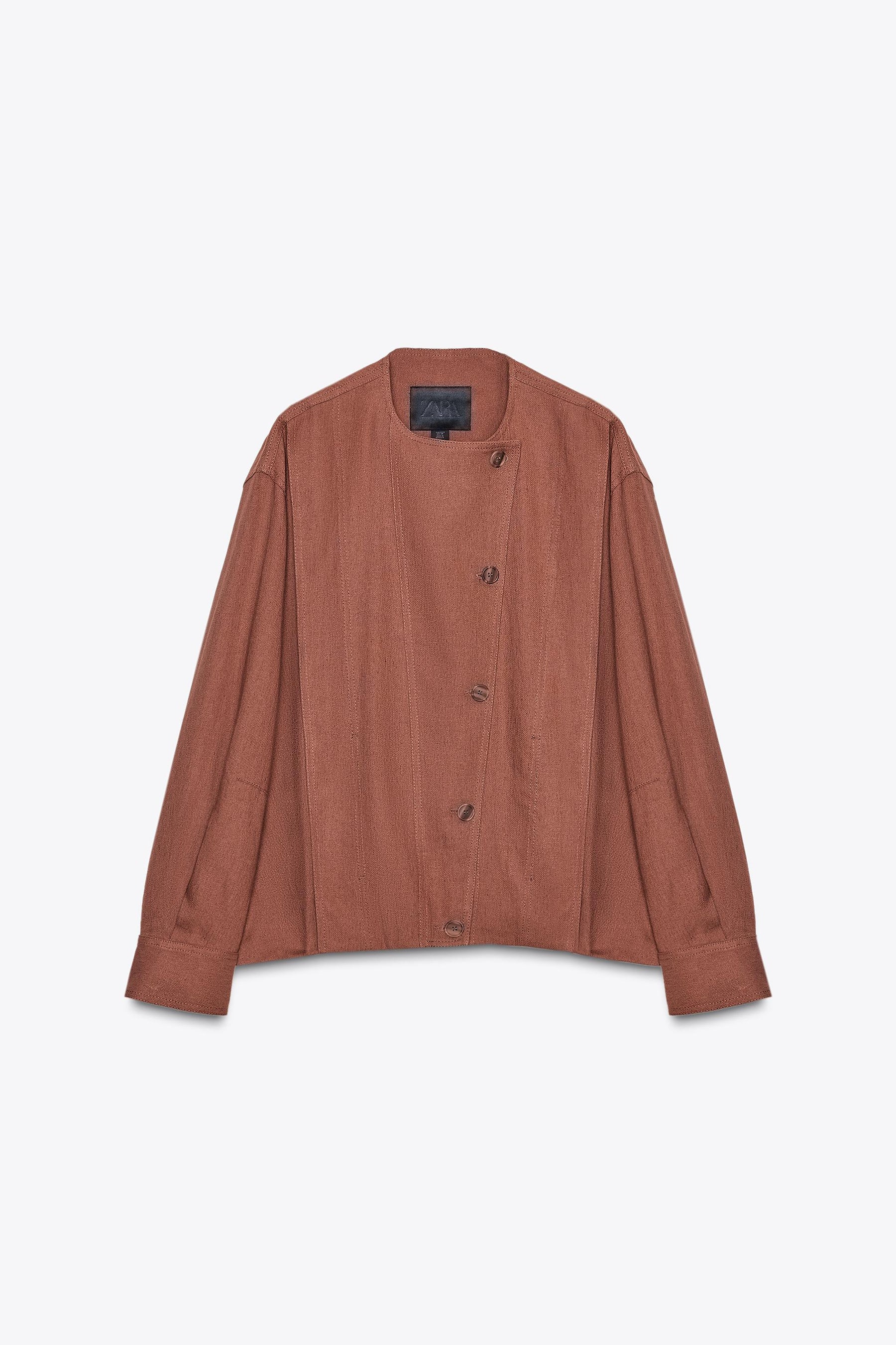 Linen Blend Bomber Jacket