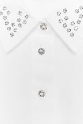 JEWEL-BEADED POPLIN SHIRT
