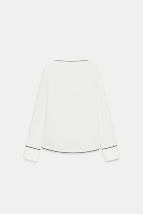 Contrast Crepe Blouse