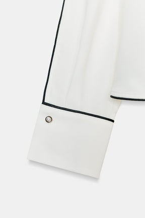 Contrast Crepe Blouse
