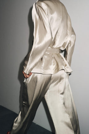 Satin Trousers with Darts