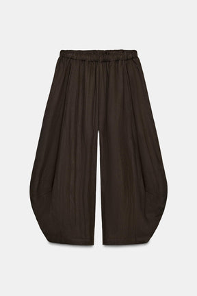 TEXTURED WIDE-LEG TROUSERS