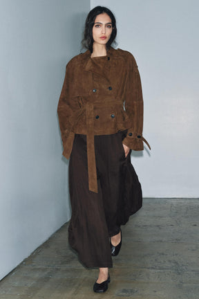 TEXTURED WIDE-LEG TROUSERS