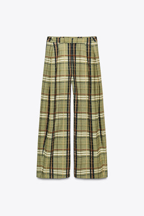 Checkered Linen Trousers