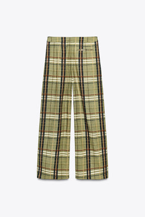 Checkered Linen Trousers