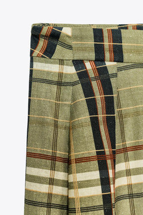 Checkered Linen Trousers