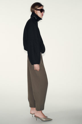 PLEATED CARROT TROUSERS