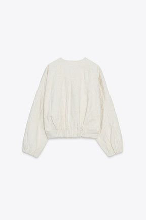 EMBROIDERED FAUX SUEDE BOMBER JACKET - Image 7