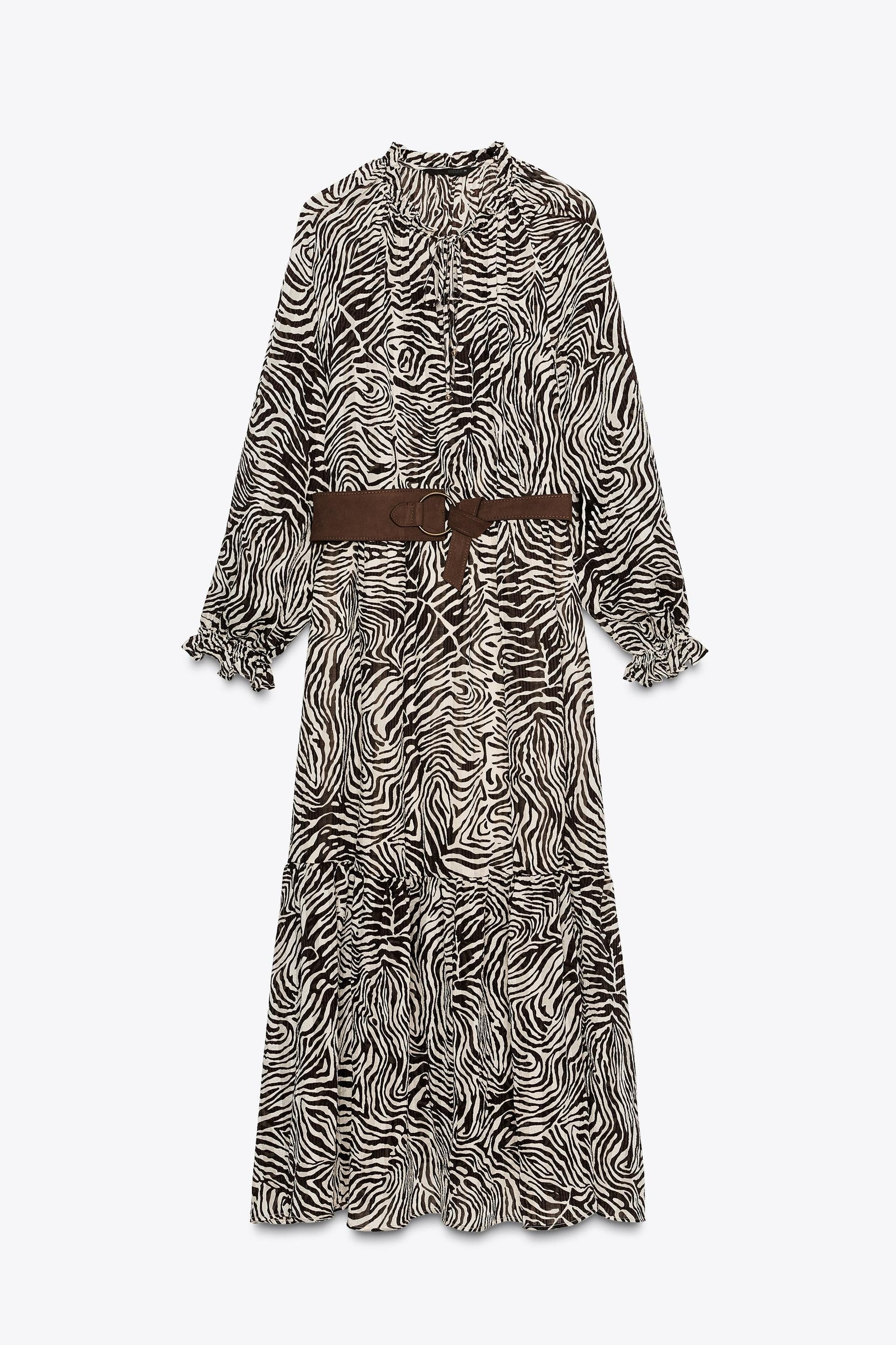 Animal Print Belted Dress