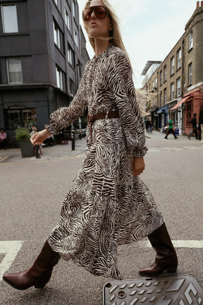 Animal Print Belted Dress