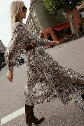 Animal Print Belted Dress