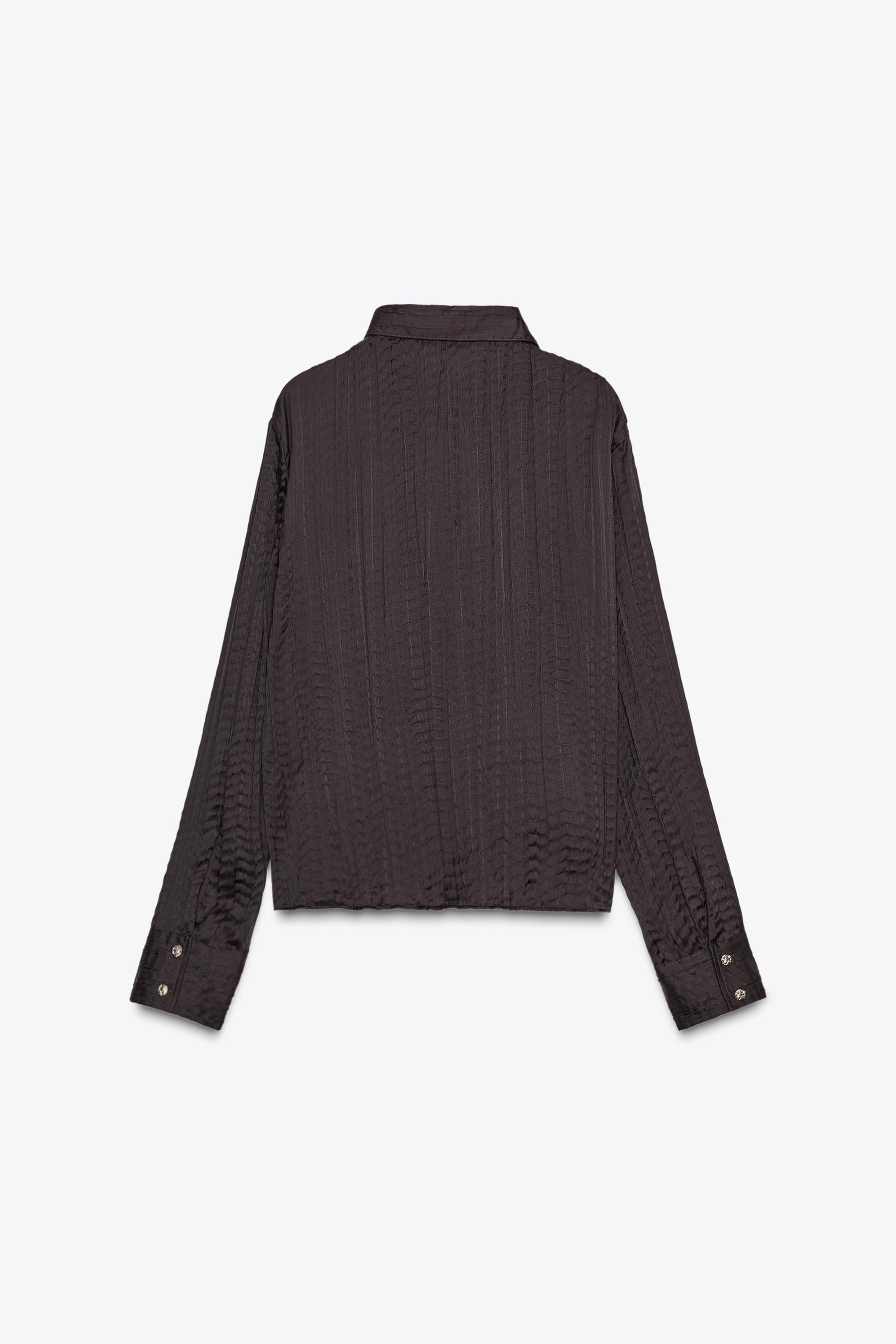 Oversize Crinkle-Effect Satin Shirt