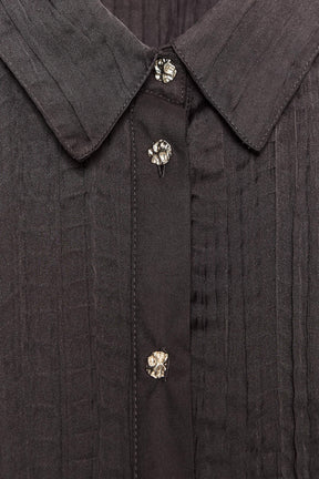 Oversize Crinkle-Effect Satin Shirt