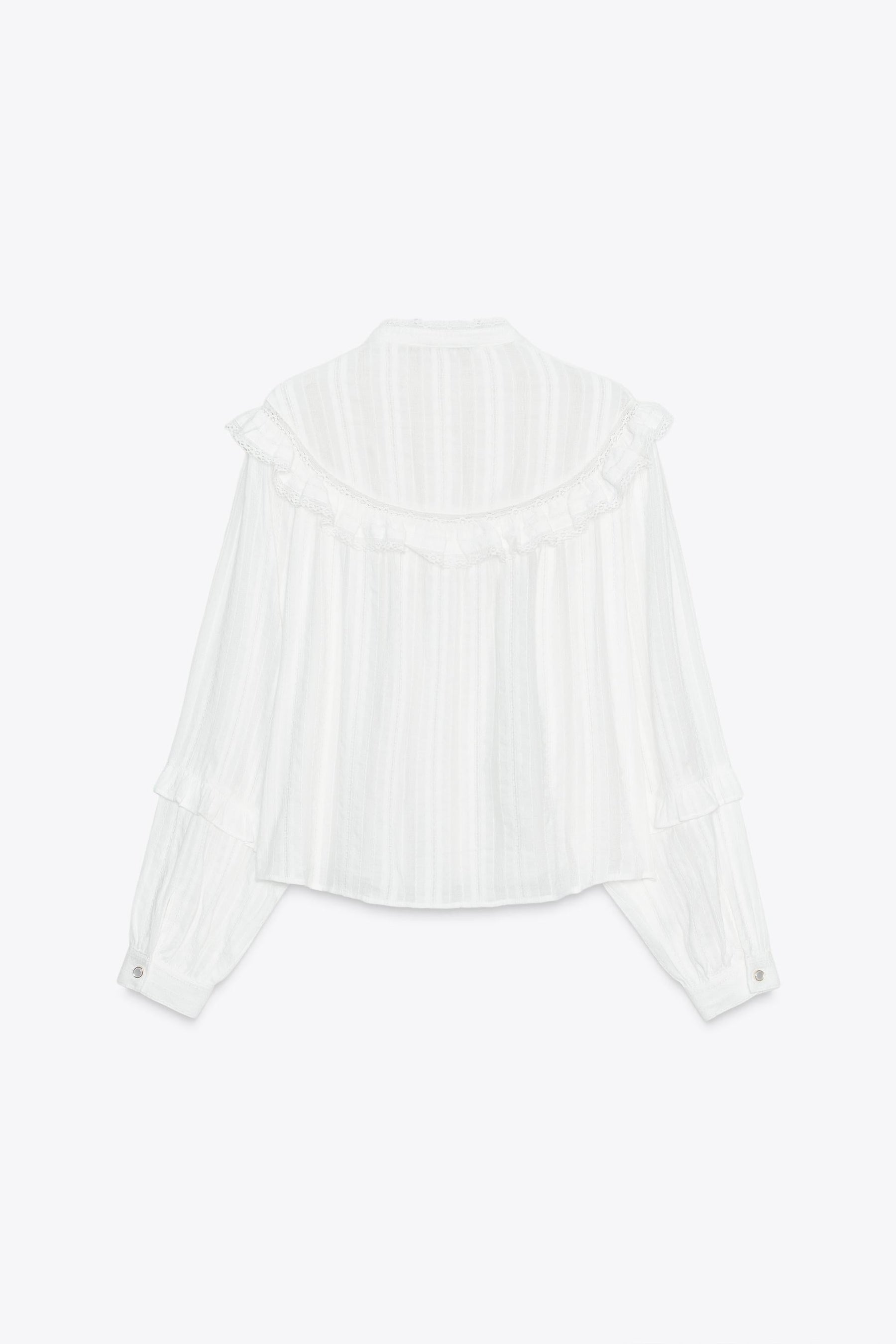 Lace Trimmed Ruffled Blouse