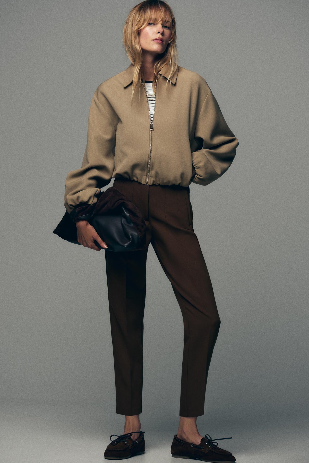 PUFF-SLEEVE BOMBER JACKET - Image 1