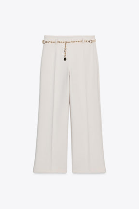 Cropped Trousers with Chain