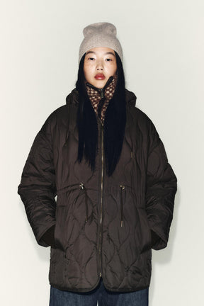 WATER-REPELLENT QUILTED JACKET WITH HOODIE - Image 2
