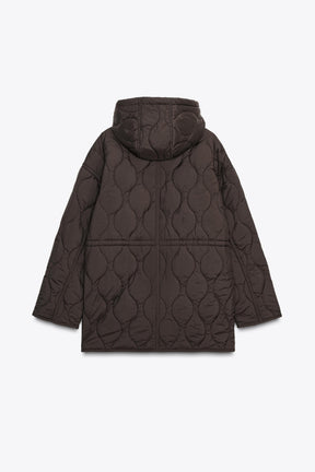 WATER-REPELLENT QUILTED JACKET WITH HOODIE - Image 8