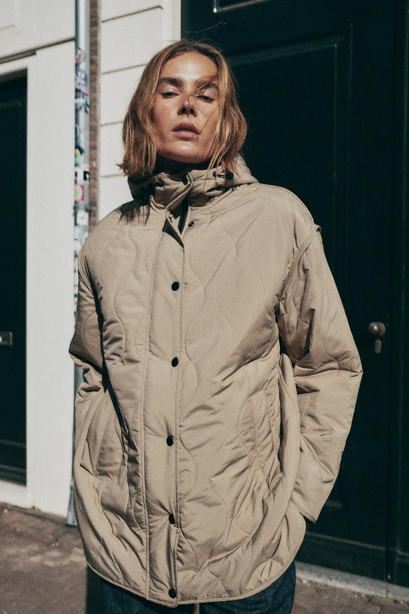 Water-repellent quilted jacket