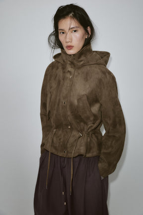 SUEDE EFFECT HOODIE JACKET - Image 2