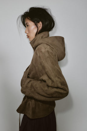 SUEDE EFFECT HOODIE JACKET - Image 5