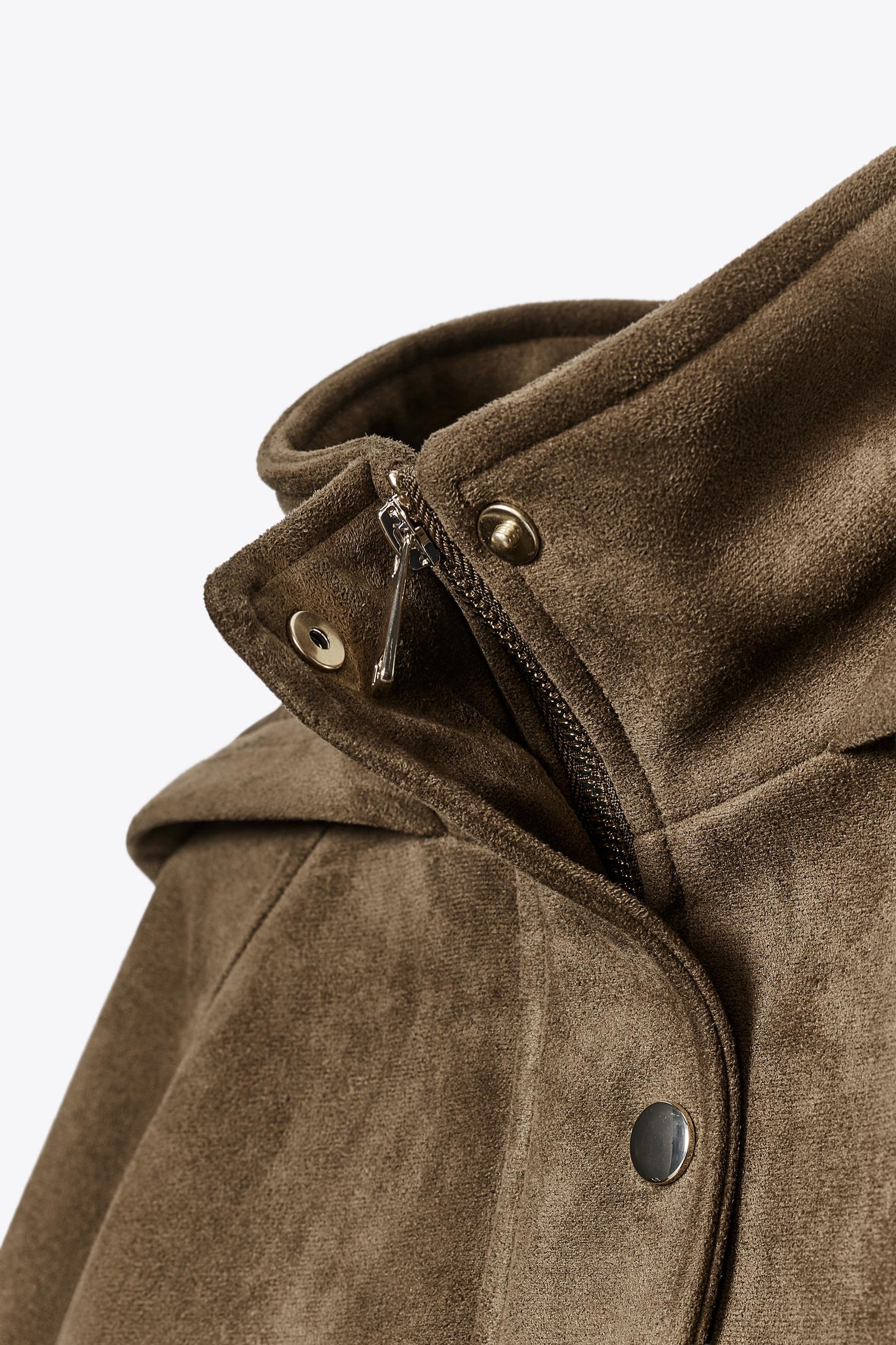 SUEDE EFFECT HOODIE JACKET - Image 9