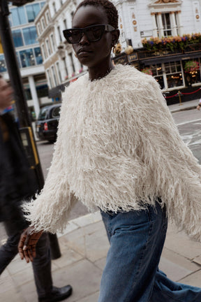 FEATHER FRINGE METALLIC THREAD JACKET - Image 6