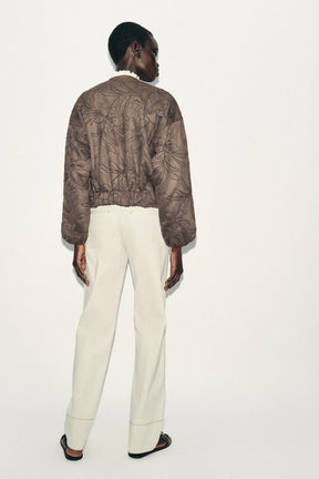 Bestickte Wildleder-Bomberjacke