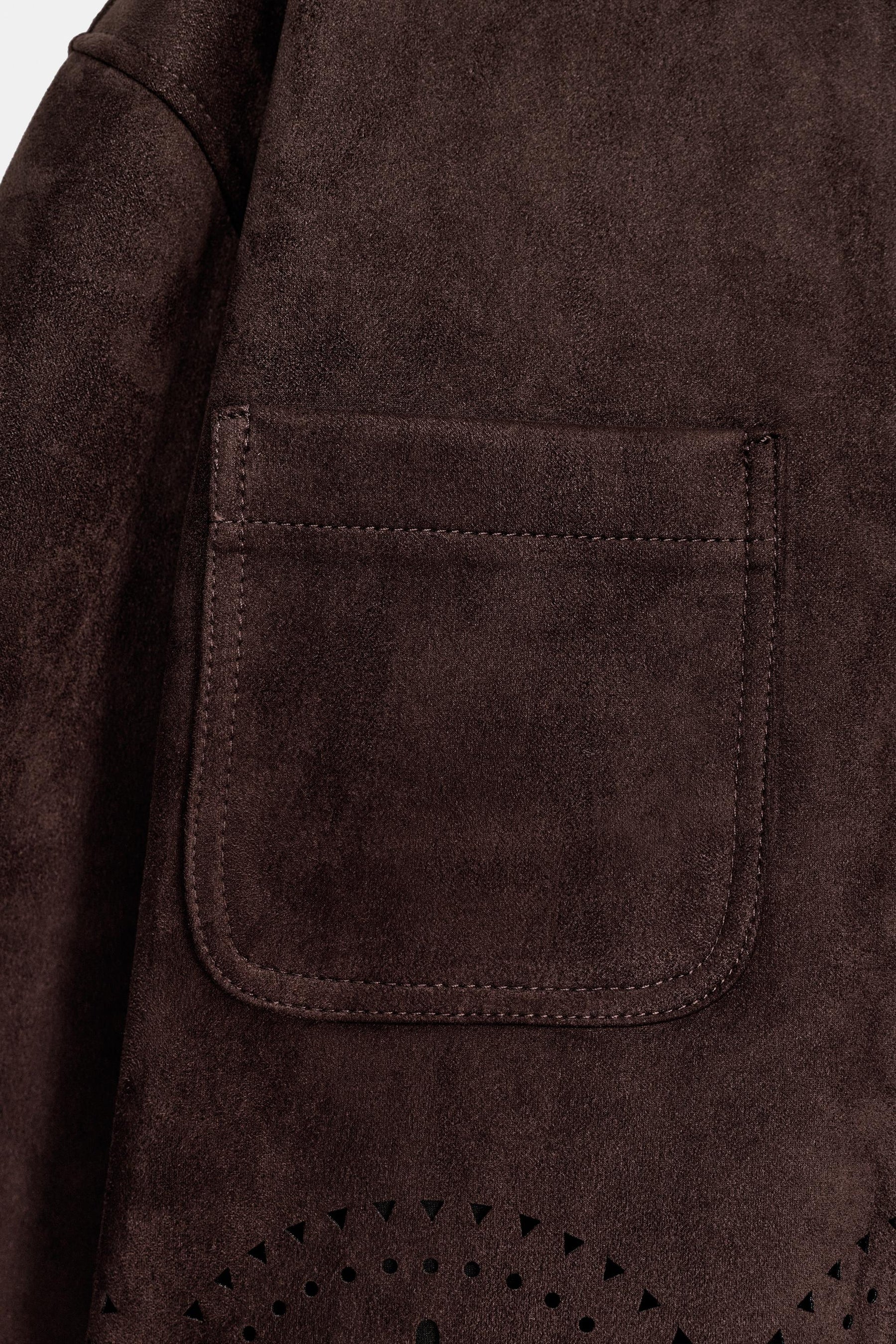 FAUX SUEDE DIE-CUT HEM JACKET - Image 6