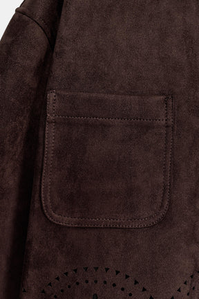 FAUX SUEDE DIE-CUT HEM JACKET - Image 6