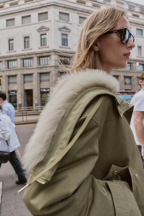 SHORT PARKA WITH FAUX FUR HOOD - Image 7