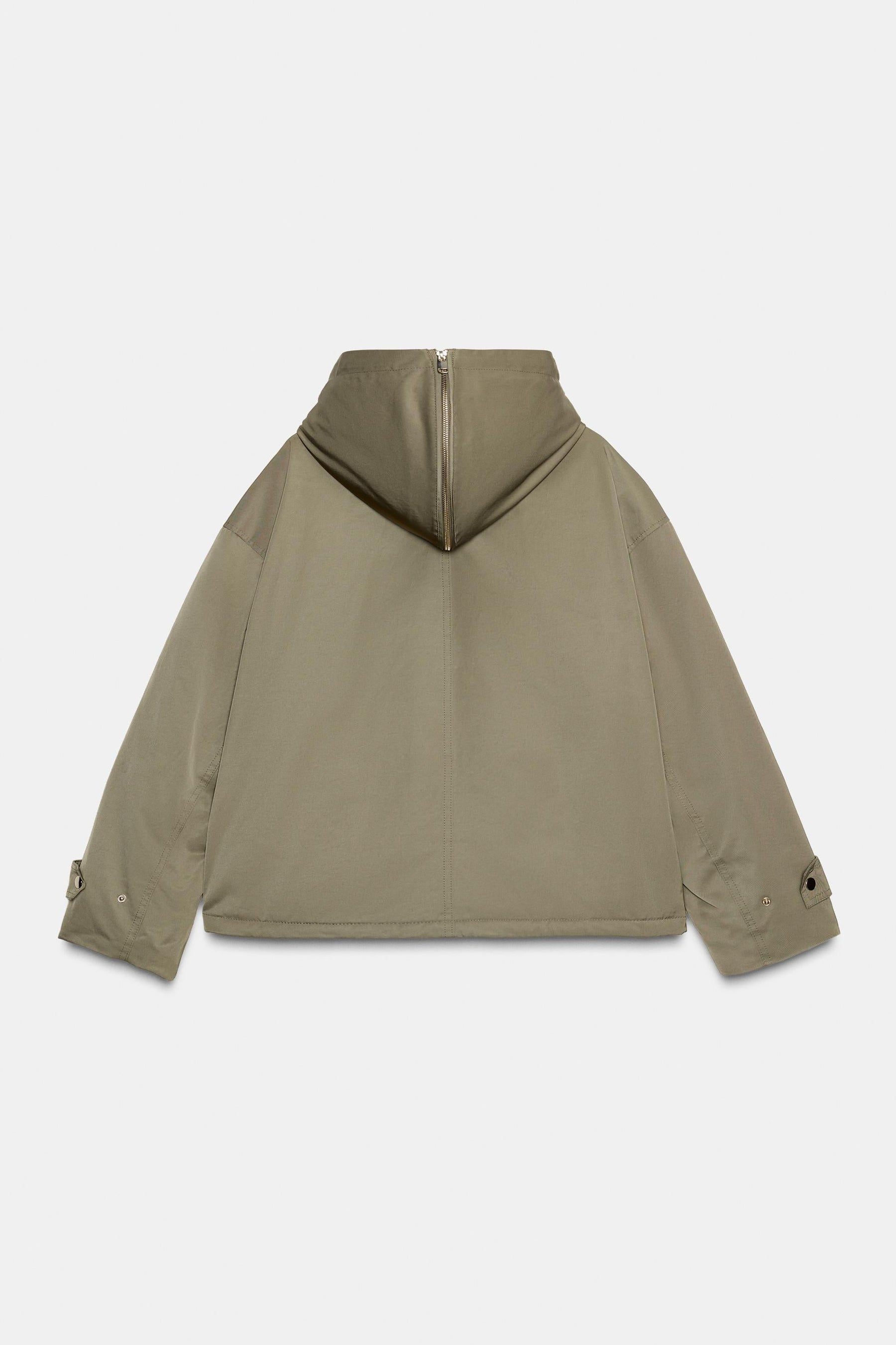SHORT PARKA WITH FAUX FUR HOOD - Image 9