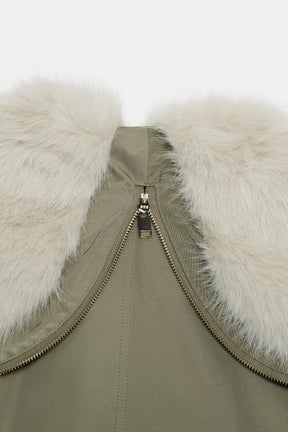 SHORT PARKA WITH FAUX FUR HOOD - Image 10