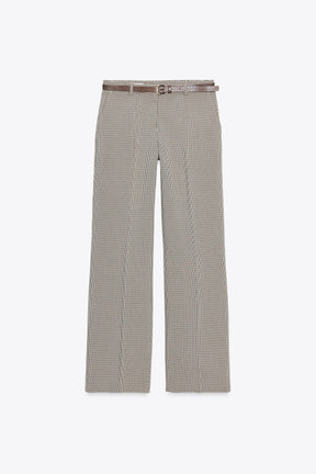 Check Trousers with Belt