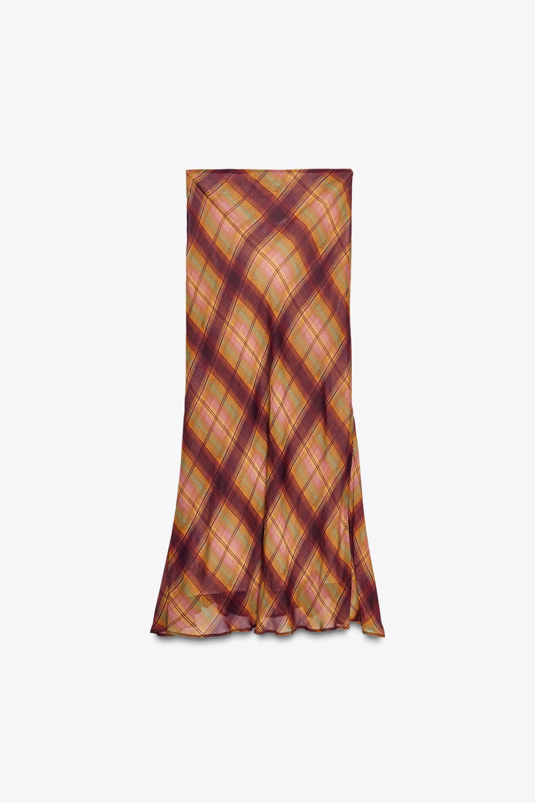 Check Long Skirt