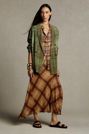 Check Long Skirt