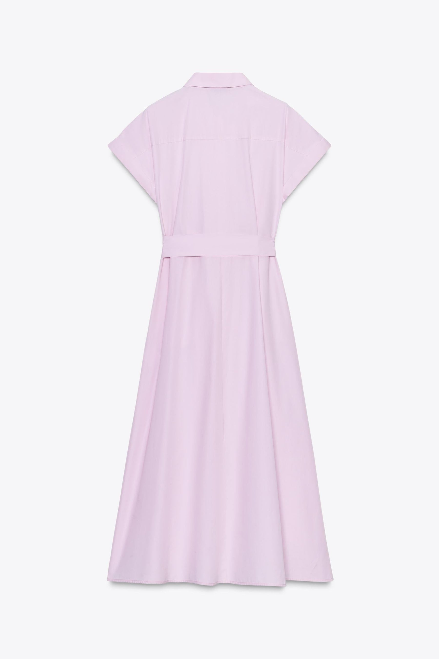 BELTED POPLIN DRESS