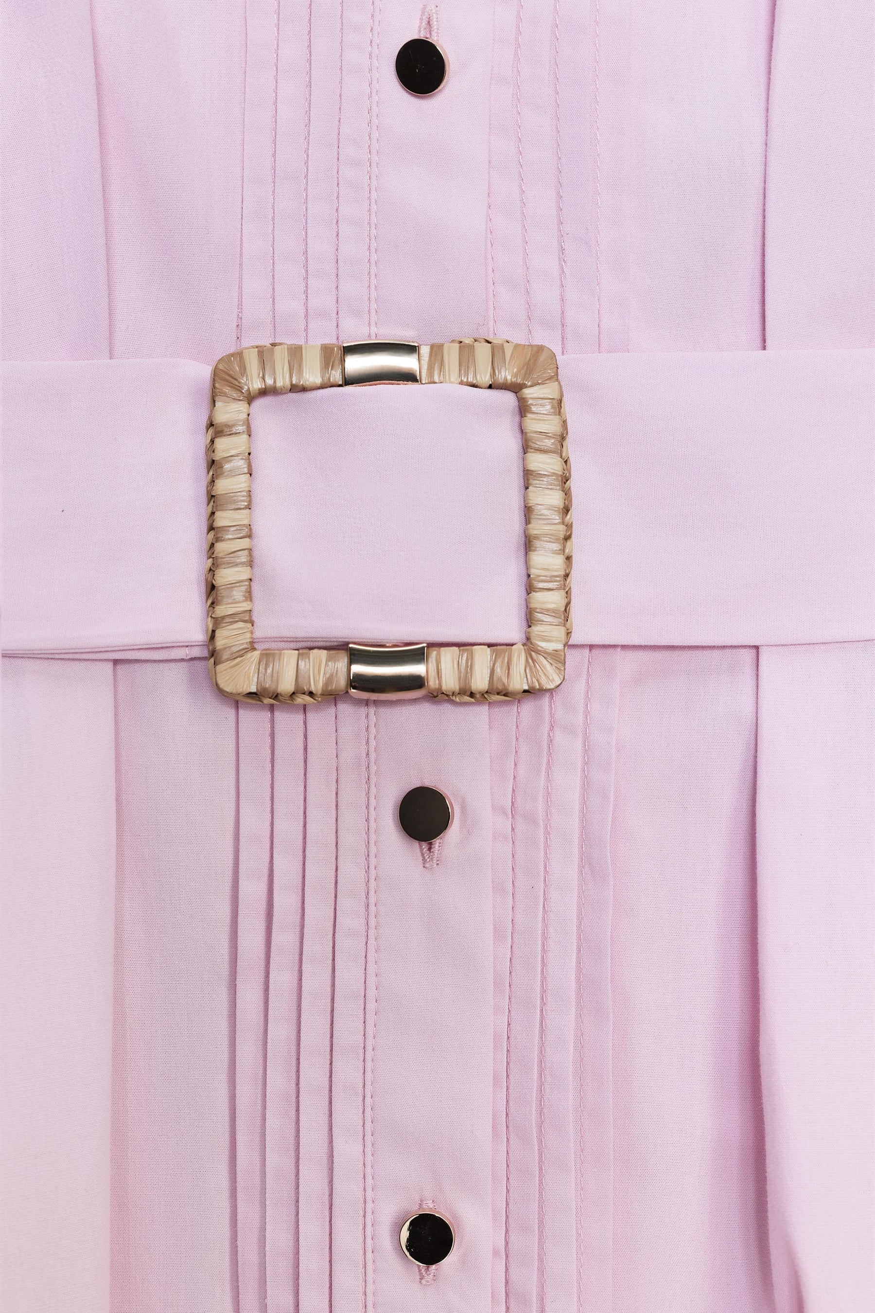 BELTED POPLIN DRESS