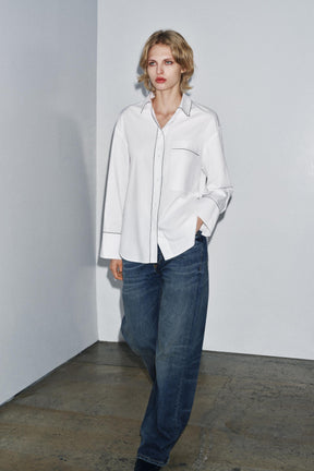 Contrast Poplin Shirt