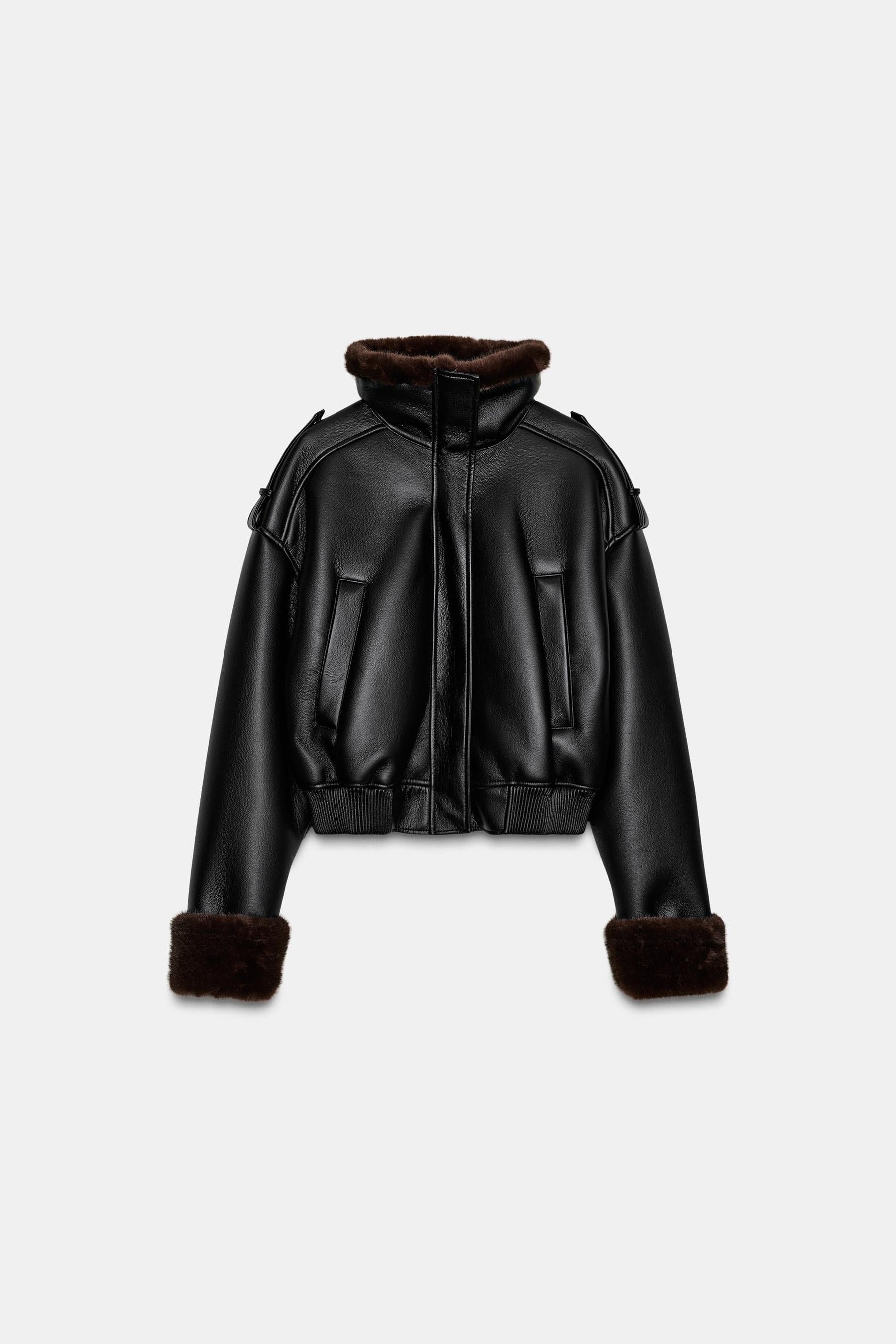 Bomberjacke aus Kunstleder