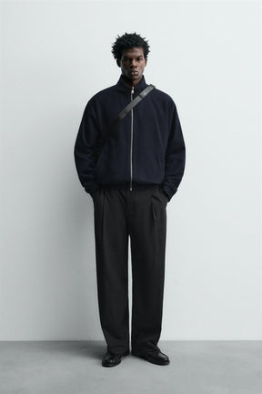 REVERSIBLE WOOL BLEND BOMBER JACKET - Image 1