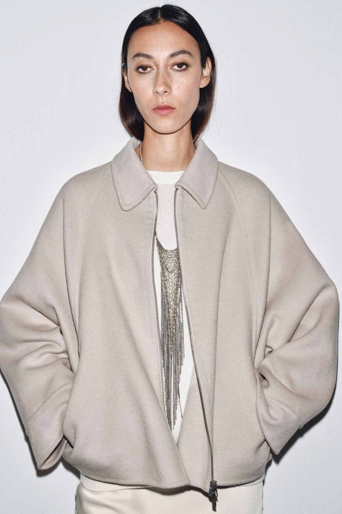 Wolljacke mit Reißverschluss