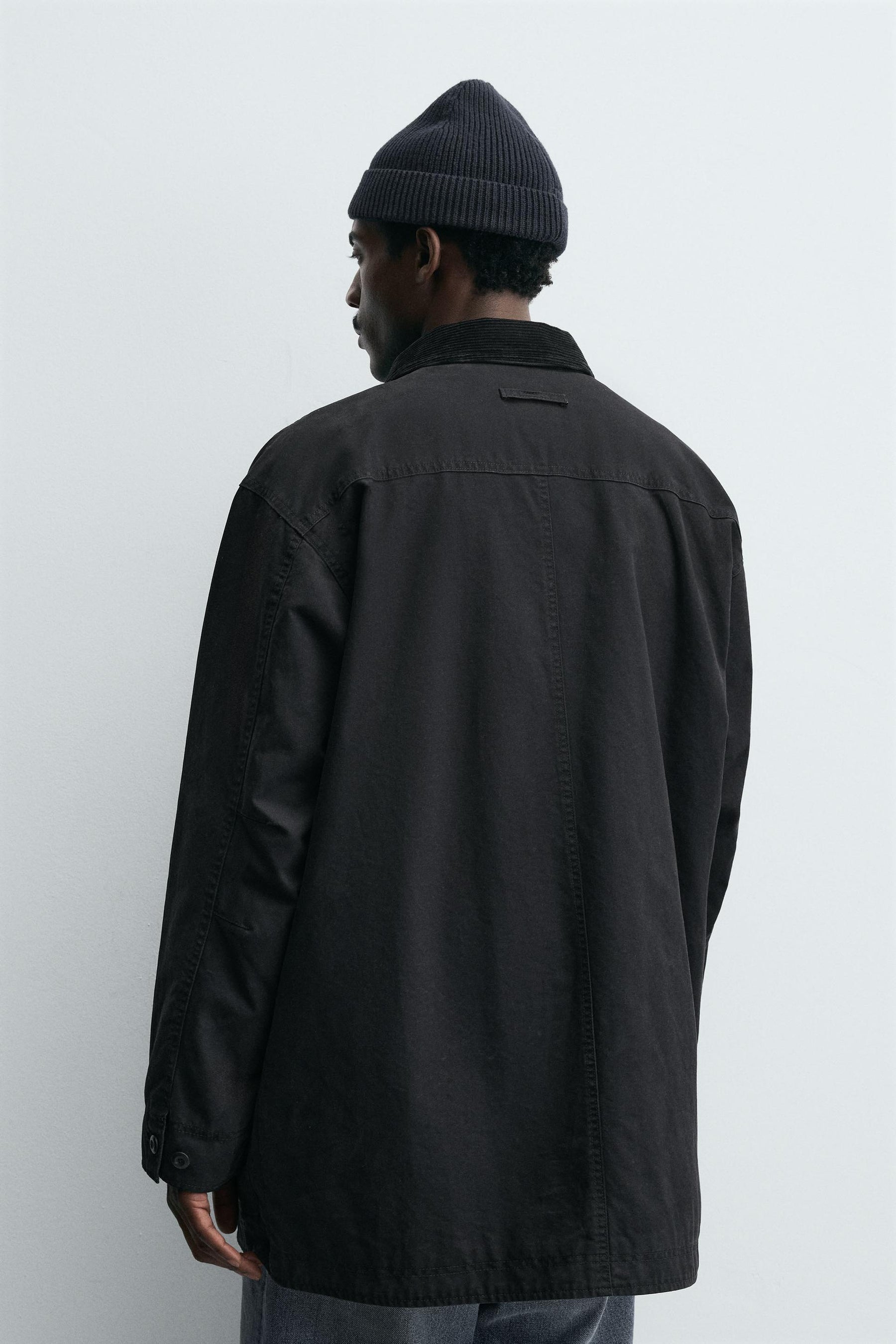 DENIM TRENCH COAT WITH CONTRAST COLLAR - Image 3