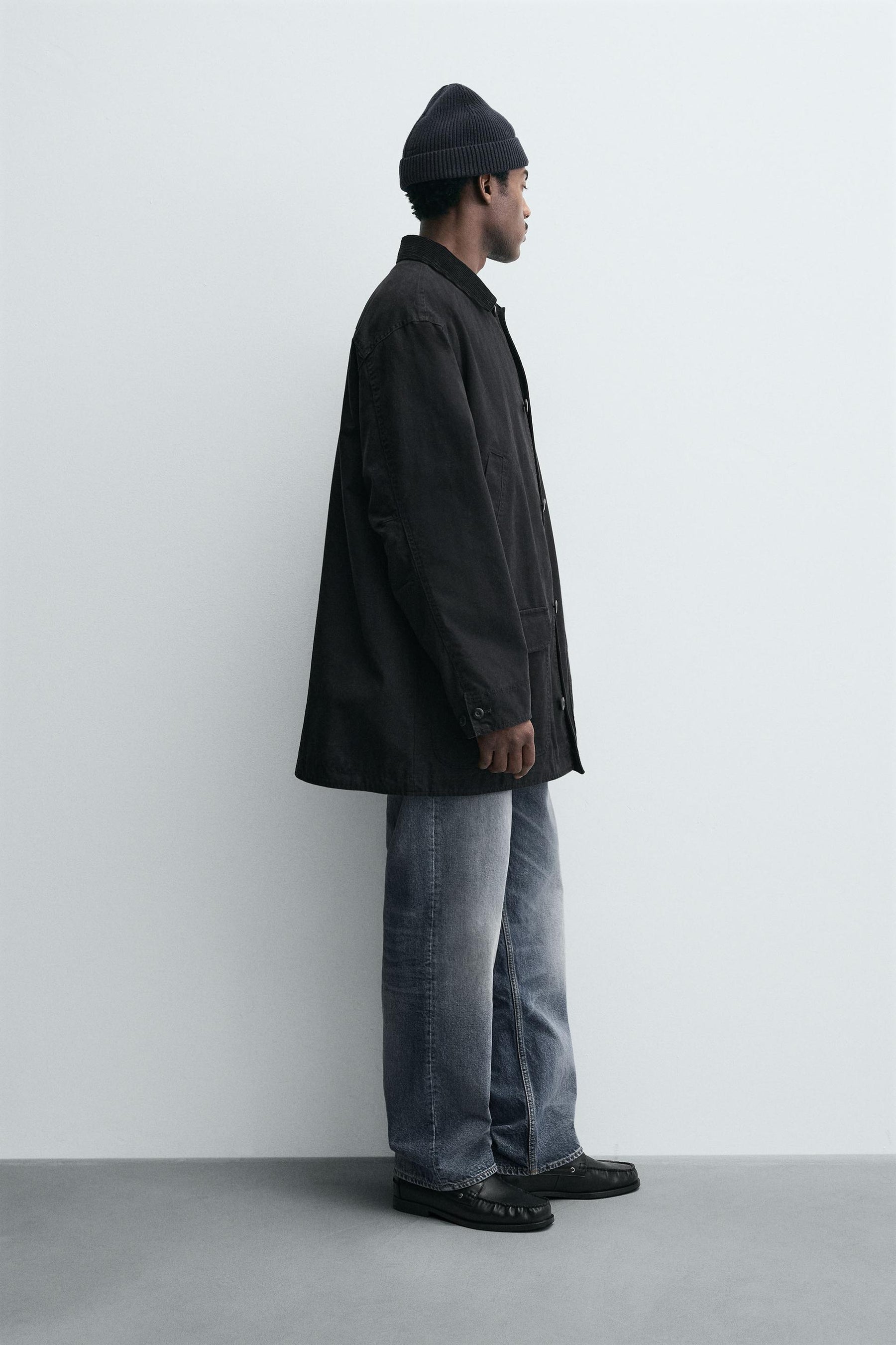 DENIM TRENCH COAT WITH CONTRAST COLLAR - Image 4