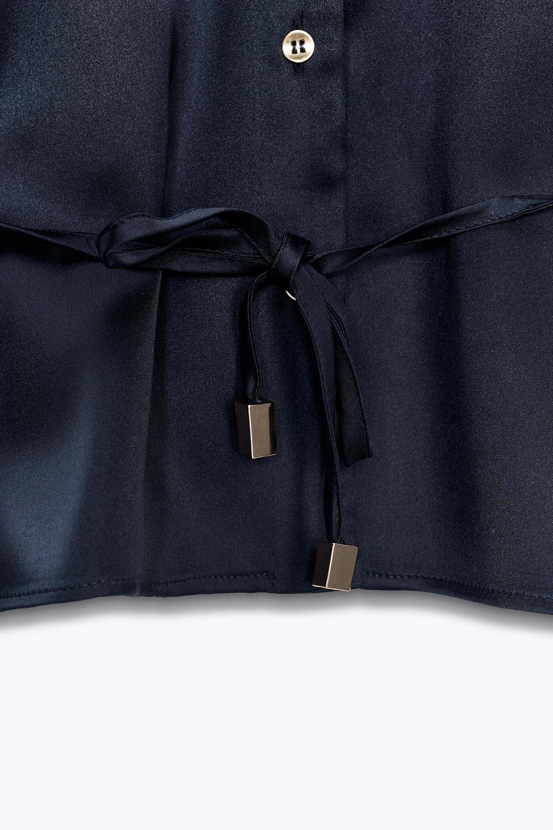 Satin shirt with belt