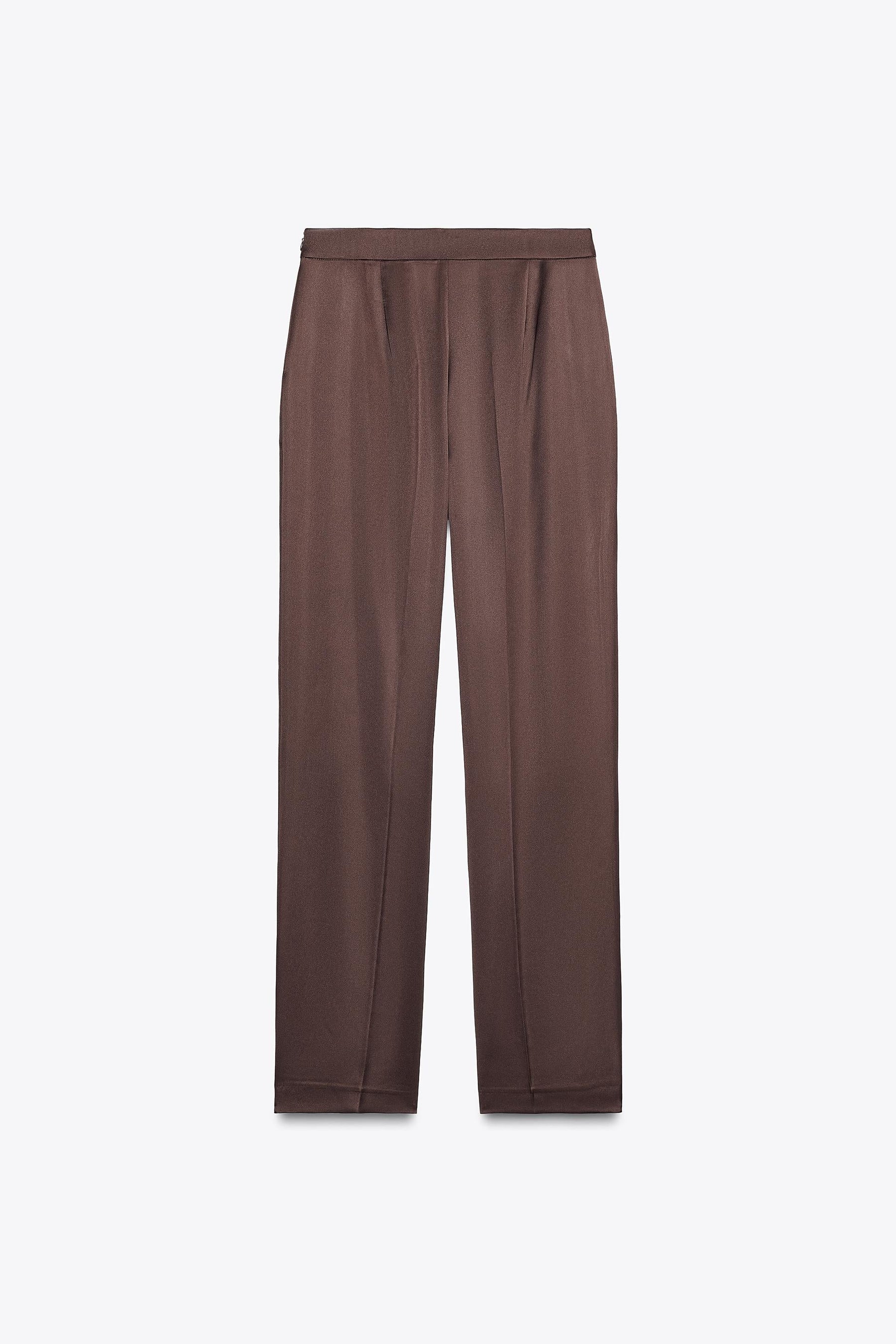 SATIN STRAIGHT-LEG TROUSERS