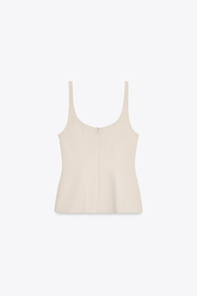 ZIPPED PEPLUM TOP