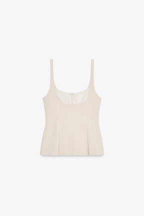 ZIPPED PEPLUM TOP