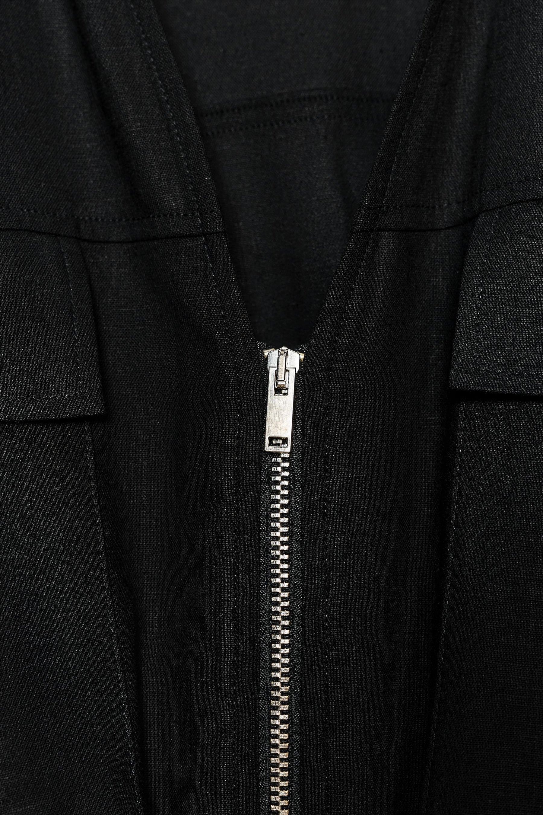 LINEN BLEND SAFARI TOP